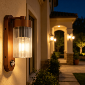 Lampe murale extérieure IP54 avec détecteur de mouvement PIR, en aluminium moulé sous pression, abat-jour en <span class=keywords><strong>PC</strong></span>, éclairage de sécurité extérieur pour villa, cour, entrée - Product Image 4