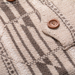 เสื้อคาร์ดิแกนถักคุณภาพสูง ผ้าริบ มีกระเป๋าข้าง ปกคอพับ ติดกระดุมด้านหน้า - Product Image 6