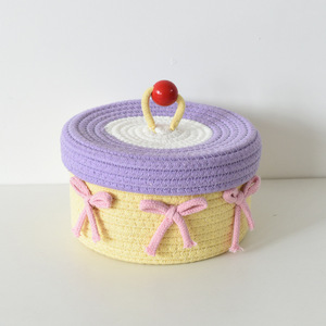 Factory Hot Sale Hand Woven Cotton Rope Baby Tote <b>Basket</b> Organizing Home Decoration <b>Storage</b> <b>Baskets</b> - Product Image 3