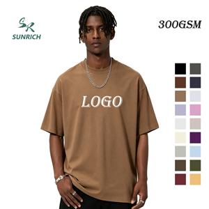 T-shirt da <span class=keywords><strong>Uomo</strong></span> Taglie Forti <span class=keywords><strong>di</strong></span> <span class=keywords><strong>Lusso</strong></span> in 100% Cotone da 300gr, Maglietta Oversize Pesante <span class=keywords><strong>di</strong></span> Alta Qualità con Ricamo Personalizzato - Product Image 2