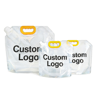 Bouteille d'eau pliable en plastique transparent avec logo personnalisé, capacité 2,6 et 1,3 gallons, pour le camping, la randonnée, le sac à dos et les situations d'urgence