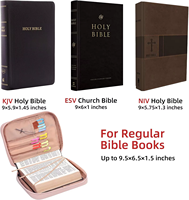 Housse de protection pour Bible, grande capacité, portable, avec fermeture éclair en PVC écologique, logo personnalisé OEM, certifiée BSCI, pour la protection et les voyages