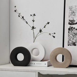 Nodic Modern Ceramics Donuts <strong>Vase</strong> Sets Pampas Grass Pot Natural Dried <strong>Flowers</strong> Wedding Home Decor Bouquet Frosted Tabletop <strong>Vase</strong> - Product Image 5