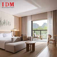 Meubles d'hôtel de luxe IDM Lit en bois massif pour hôtels 4-5 étoiles Mobilier d'hôtellerie moderne