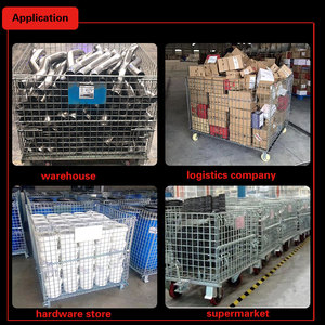 Conteneur de stockage en fil métallique soudé en acier, pliable et empilable, de type cage, carré classique, à prix compétitif, pour entrepôt et stockage de marchandises - Product Image 2