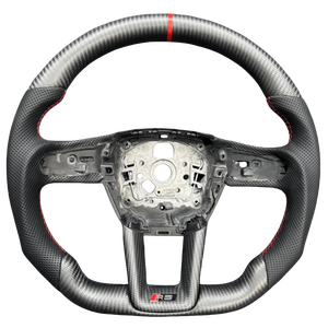 Volant de direction automobile personnalisé en fibre de carbone véritable de haute qualité pour Audi A6 C8 RS avec palettes de changement de vitesse - Product Image 5