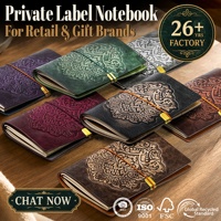 Carnet A6 personnalisé en gros, carnet de voyage en cuir PU sur mesure, inserts en papier kraft vintage rechargeables, journal de voyage