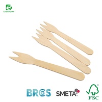 Mini fourchettes à fruits jetables biodégradables en bois, fourchettes à dessert à 2 branches, 85 mm 120 mm, vaisselle écologique pour le camping