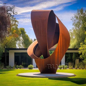 Sculpture de <span class=keywords><strong>rose</strong></span> en acier corten rouillé, grande taille, décoration de jardin d'extérieur, statue de paysage de parc, BLVE - Product Image 4