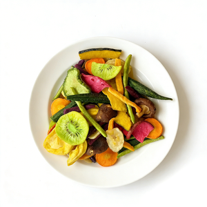 Vegetales y Frutas Fritos al Vacío, Mezcla de Chips Secos, Snacks de Rábano Rojo, Okra, Zanahoria, Champiñones Shiitake, Judías Verdes, Plátano, Calabaza - Product Image 1