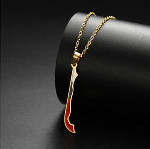 Vente en gros de colliers émaillés pendentif carte drapeau du Chili pour femmes et hommes en acier inoxydable bijoux de charme patriotique de la république du Chili cadeau - Product Image 1