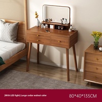 Nouvelle table de toilette moderne de luxe léger haut de gamme en bois massif pour petit appartement avec miroir amovible