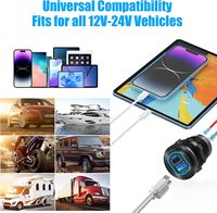 Prise USB 12V PD 100W USB C et port QC3.0 18W, chargeur de voiture en aluminium