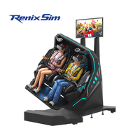 Renixsim Rotación de 360 grados 9D VR Máquina Silla doble Simulador de interior Vuelo Montaña rusa Realidad virtual Parque temático Metal