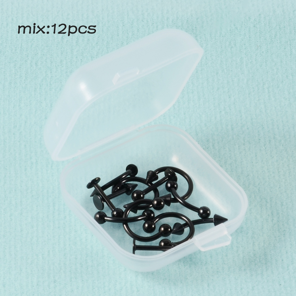 12pcs Set Stainless Steel Lip Nail Eyebrow Stud Horse Hoof-nose Ring C-shaped  Lip Ring Ear Bone Jewelry| Alibaba.com