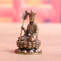 1 pièce Figurine décorative de bureau en laiton et cuivre, style rétro, représentant le Bodhisattva Tang Sanzang Di Zang Wang, objet d'art vieilli