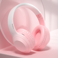 Headphone nirkabel warna gradien, headphone nirkabel dapat dilipat Bass Stereo Bluetooth 5.3 hadiah anak perempuan dengan Mic untuk iPhone TV Game