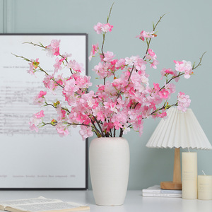Branches de fleurs de cerisier artificielles Ruilisi, longues, à fourches, en plastique et soie, pour la décoration de mariage et de la maison - Product Image 2