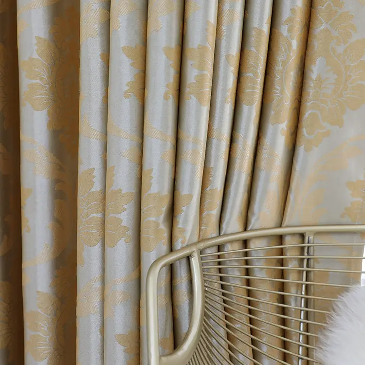 Высококачественная 100% полиэфирная жаккардовая Затемняющая ткань для штор, Готовые декоративные шторы и шторы