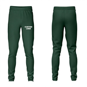 Custom Dark Green Regular Fit Men's <b>Trouser</b> Pant Cotton Double Jersey Sportswear Quick Dry <b>Elastic</b> <b>Waist</b> From Pakistan - Product Image 1