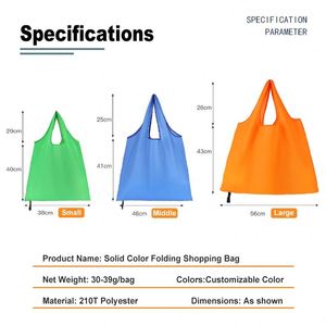Bolsa de Compras Personalizada de Fábrica con Logotipo, Reutilizable, de Poliéster Ecológico, Bolsas de Supermercado al por Mayor, Plegables - Product Image 4