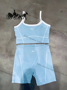 Ensemble de sport pour femmes Aiio respirant et confortable, couleur contrastée, ensemble de yoga, vêtements de sport pour la course à pied, soutien-gorge de sport, débardeur, taille haute - Product Image 6