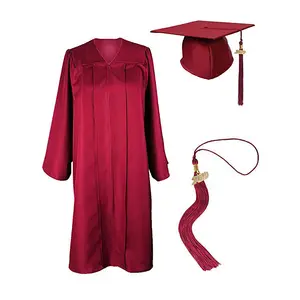 Atacado Matte Adult High School Tampão De Graduação Descartável E Vestido De Graduação Personalizado Vestido