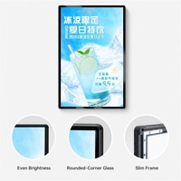 Boîte à lumière LED ultra-mince 50x70MM en verre trempé avec cadre en aluminium pour usage commercial – Vente en gros