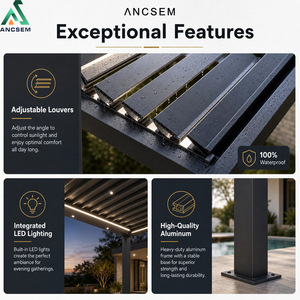 <span class=keywords><strong>Pergola</strong></span> <span class=keywords><strong>Bioclimatique</strong></span> ANCSEM en Aluminium à Toit Réglable, Autoportante, pour Jardin et Terrasse – Vente Chaude <span class=keywords><strong>Usine</strong></span> - Product Image 5