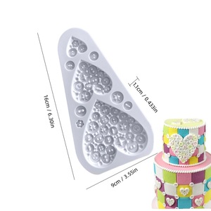 Heart-Shaped Fondant Silicone Mold For Button <b>Ornaments</b> Cake Decorations Valentine'S Day Use - Product Image 4
