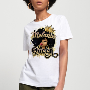 สติ๊กเกอร์รีดร้อนลายผมแอฟโฟรสำหรับผู้หญิงผิวสีดำ ลายพิมพ์ Afro Girl Transfer <span class=keywords><strong>Mad</strong></span> Hustle Heat Transfer Melanin Queen - Product Image 4