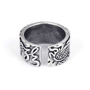 Anillo de plata con diseño de Animal místico para hombre, anillo de dragón grueso, estilo hip hop Punk - Product Image 5
