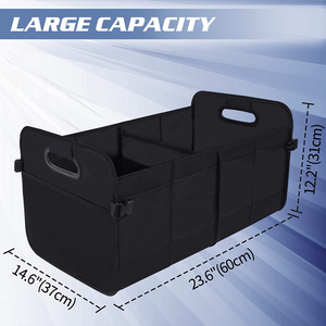 12 pièces/Carton RTS-QSP100-WB organisateur <span class=keywords><strong>de</strong></span> coffre <span class=keywords><strong>de</strong></span> voiture 600D pliant pliable épicerie <span class=keywords><strong>Cargo</strong></span> 11 poches poignées renforcées en Oxford - Product Image 2