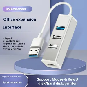 미니 휴대용 알루미늄 합금 타입-C/Usb3.0 + 2.0 듀얼 커넥터 익스텐더 USB 허브
