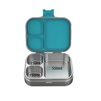 Boîte à bento en acier inoxydable écologique sans BPA, 3 compartiments, étanche, micro-ondable, grande capacité, pour le déjeuner