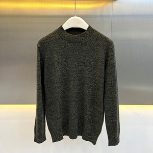 Loro Luxury Winter <b>Vintage</b> Grey Piana Casual 100% Wool Warmth-Enhancing slim Knitted <b>Sweater</b> for Men - Product Image 1