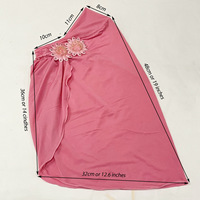 Nouveau design – Foulard en satin de soie pour filles de 2 à 7 ans, hijab arabe à deux fleurs pour musulmanes, toutes saisons