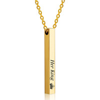 Cadeau Saint Valentin Pas Cher Son Roi Sa Reine Collier Inspirant En Acier Inoxydable 316L Personnalisé Graver Nom Couple Colliers