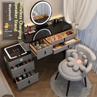 Table de toilette moderne minimaliste recommandée par les professionnels, style crème, petite armoire de chevet pour appartement, coiffeuse intégrée
