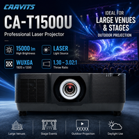 Projecteur de projection laser CAAVITS 15000 Ansi Lumens WUXGA 3LCD pour l'extérieur, les bâtiments, les parcs à thème