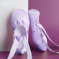 Chaussures de ballet en cuir respirant avec sangle en satin, semelle fendue, semelle souple, pour enfants, entraînement, performance, danse folklorique, directement de l'usine BX34