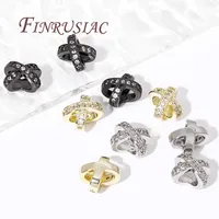 Perles d'espacement en forme de X en laiton plaqué or 18 carats séparateurs de perles de Zircon pour bracelets à bricoler soi-même et accessoires de bijoux