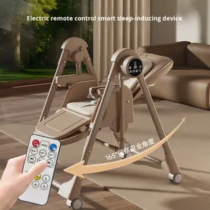 Sedia da pranzo per bambini sedia a <span class=keywords><strong>dondolo</strong></span> elettrica 1-2 anni pieghevole Multi-funzionale per la casa sedia da pranzo per bambini in plastica KLK - Product Image 4