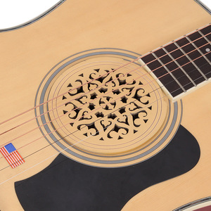 Cubierta de madera para orificio de sonido para guitarra acústica, patrón tallado exquisito, sin recubrimiento, 41 cm, accesorio para guitarra - Product Image 2