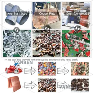 Cangkang mobil tugas berat kabel tembaga kawat besi baja tahan karat kaleng logam mesin penghancur potongan untuk limbah logam daur ulang