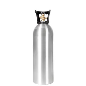 Silinder Gas CO2 aluminium 4, 4l-21, 5L portabel dengan CGA320 untuk mesin Soda minuman dengan tabung sifon