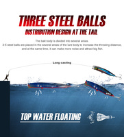 CHEERY Feed Popper Topwater 100mm20g 120mm29g 150mm55g Wobbler Sea Tuna GT Fishing Lure