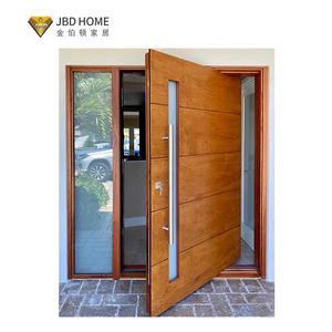 باب محوري لمدخل الفيلا الفاخرة الكبيرة من خشب الإعصار الحديث المخصص من jbdالصفحة الرئيسية باب حديث معاصر من الخشب الصلب الأسود المدخل الأمامي - Product Image 4