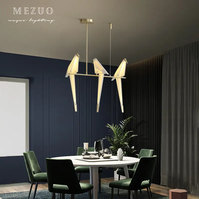 Nordic Design Bird Shape Decorative Pendant Light Hotel Home Indoor Ceiling Hanging Modern LED Chandelier