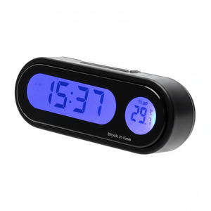 Reloj Digital de Plástico Moderno con Termómetro, Accesorio 2 en 1 para el Interior del Automóvil, para Decoración de Automóviles - Product Image 1